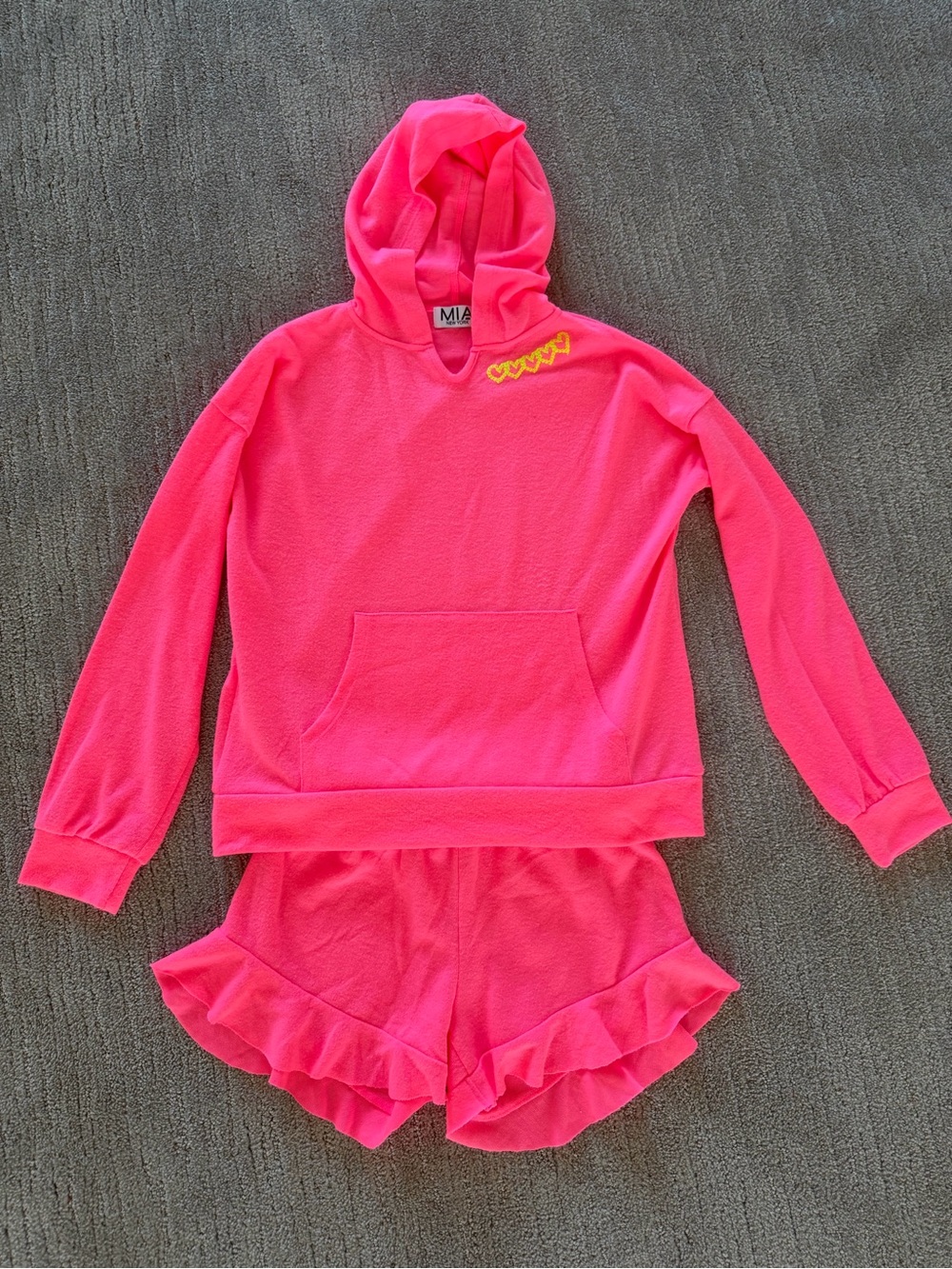 MIA Kids Cozy Neon Pink Lounge Set - Worn once, size L